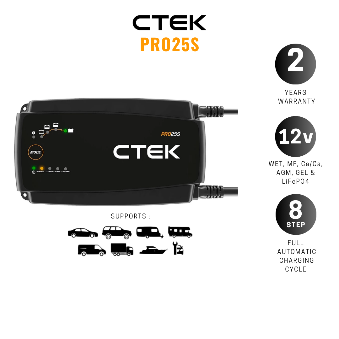 CTEK PRO25S Profesional Smart Battery Charger